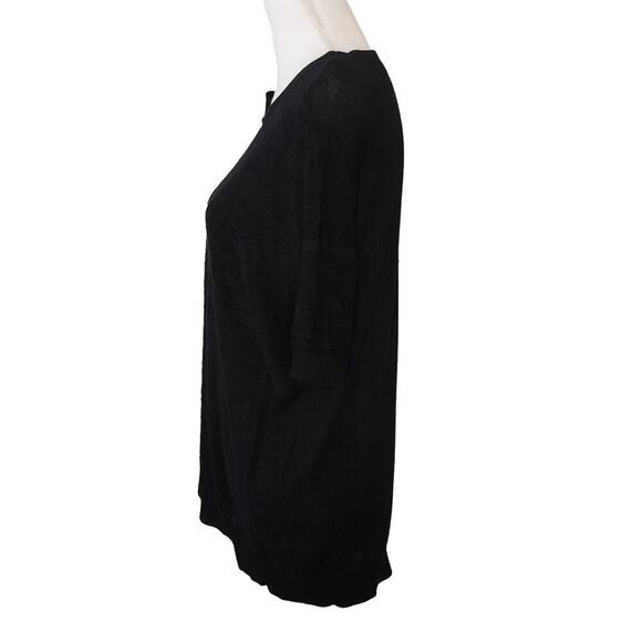 Qixing NWT Black Sweater Size XL Semi Sheer Casual Preppy Closet Staple - Picture 5 of 10